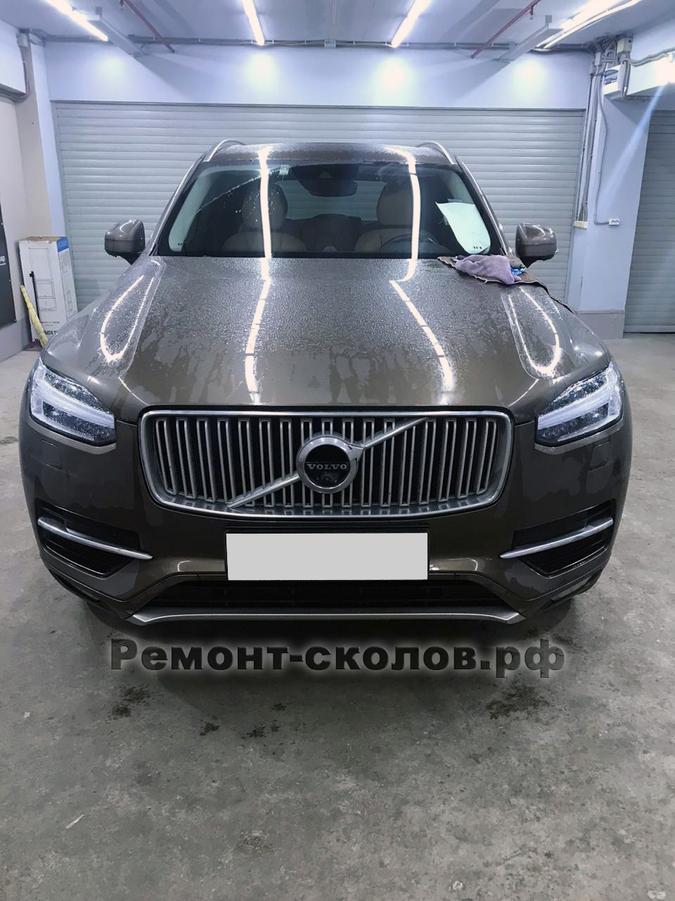 Ремонт трещины на лобовом стекле Volvo в ЮЗАО. Резульат на фото